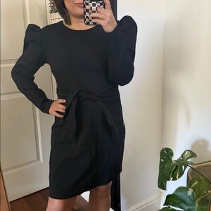 & Other Stories Puff Sleeve Knot Tie Dress. Size 6